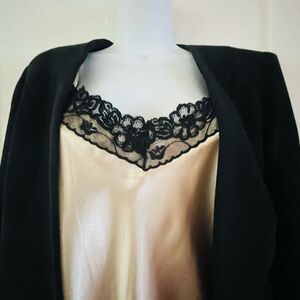 Elegant Black 3 Piece Suit, lace